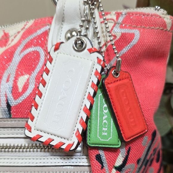 Coach Poppy Placed Flower Glam Tote Multi Color with Wallet - Picture 3 of 16